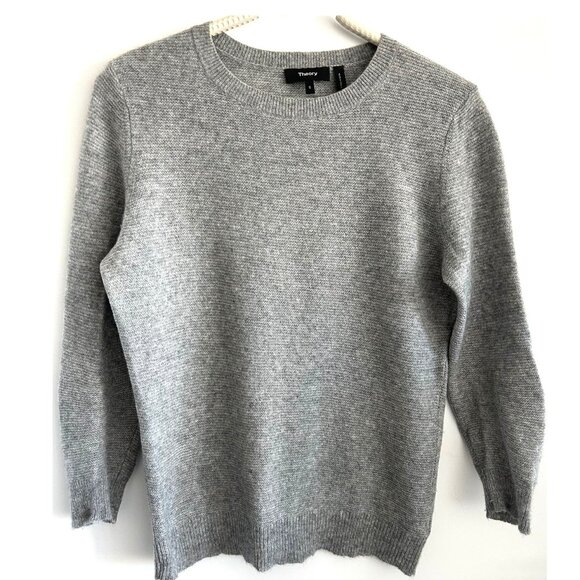 Theory Grey Cashmere Sweater Sz S - Picture 1 of 7